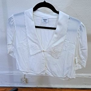 Sunday Best puff sleeve prairie cropped blouse